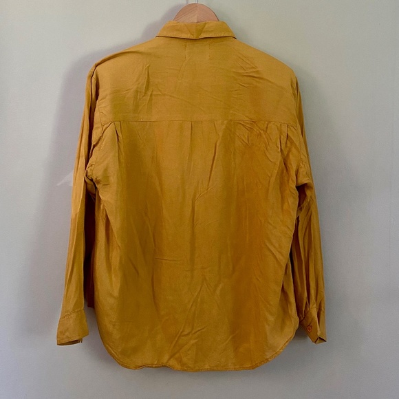 Vintage New Concepts Golden Yellow Button Down Top Womens Size Medium - Picture 5 of 10